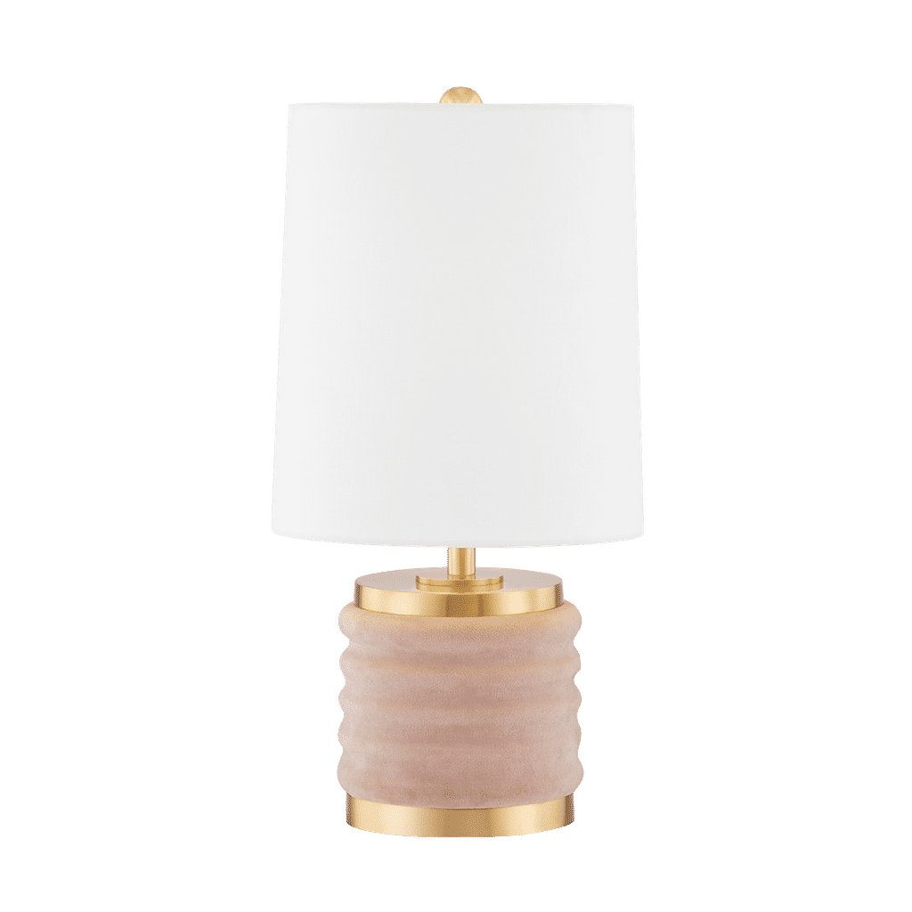 Bethany Table Lamp 8" X 16", Aged Brass And Blush