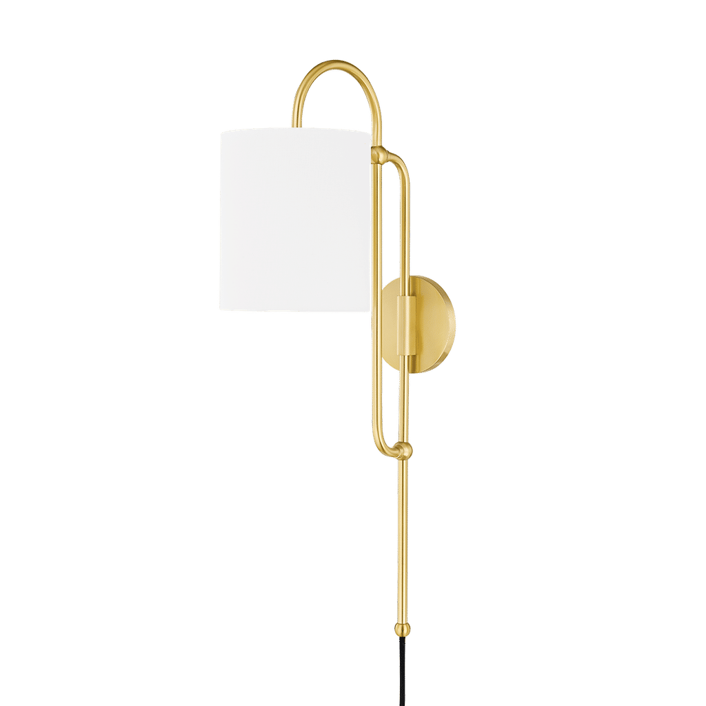 Caroline Plug-In Sconce 6.5" X 26.75", Aged Brass