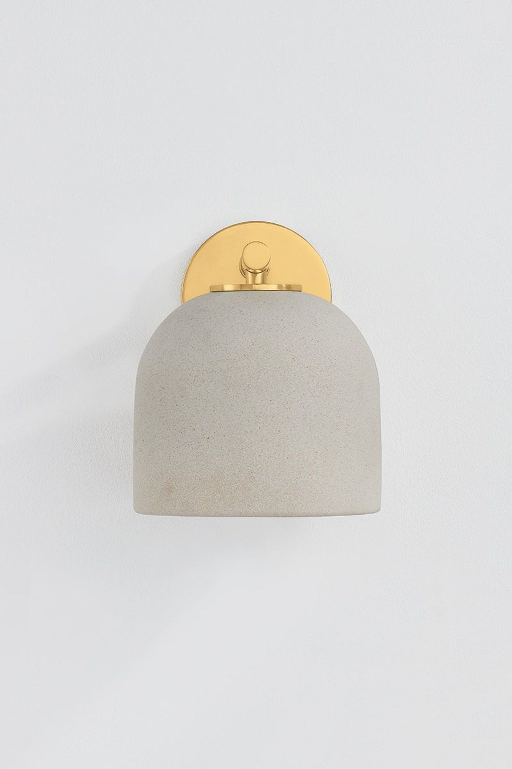 Cara Wall Sconce 7" X 9", Aged Brass And Cream Pebble