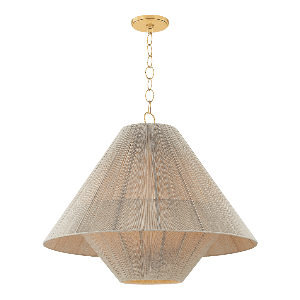 Eleanor Pendant 32" X 26.25", Aged Brass