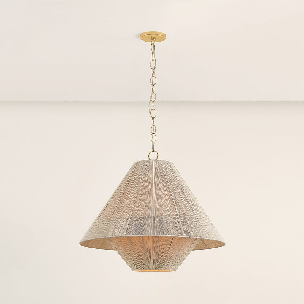 Eleanor Pendant 32" X 26.25", Aged Brass