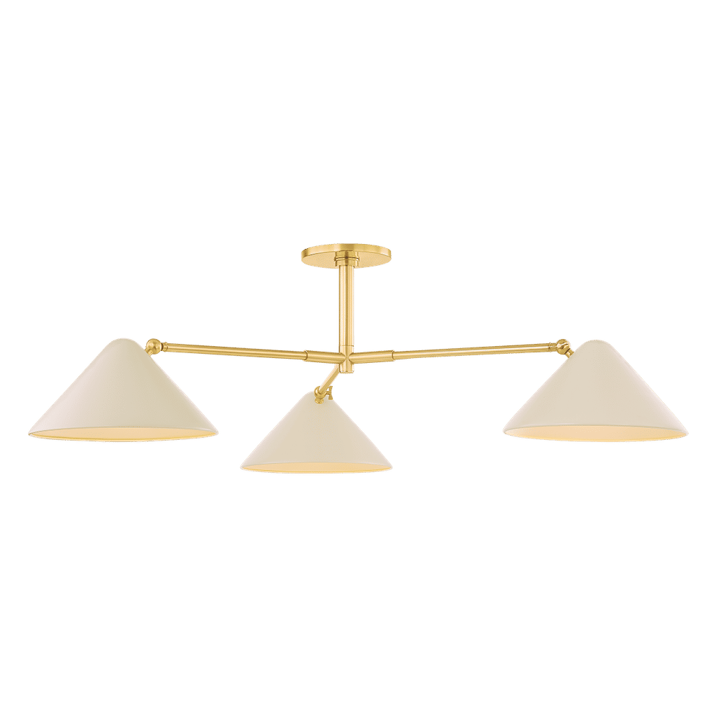 Sonja Semi Flush 52" X 14.5", Bronze And Soft Bisque