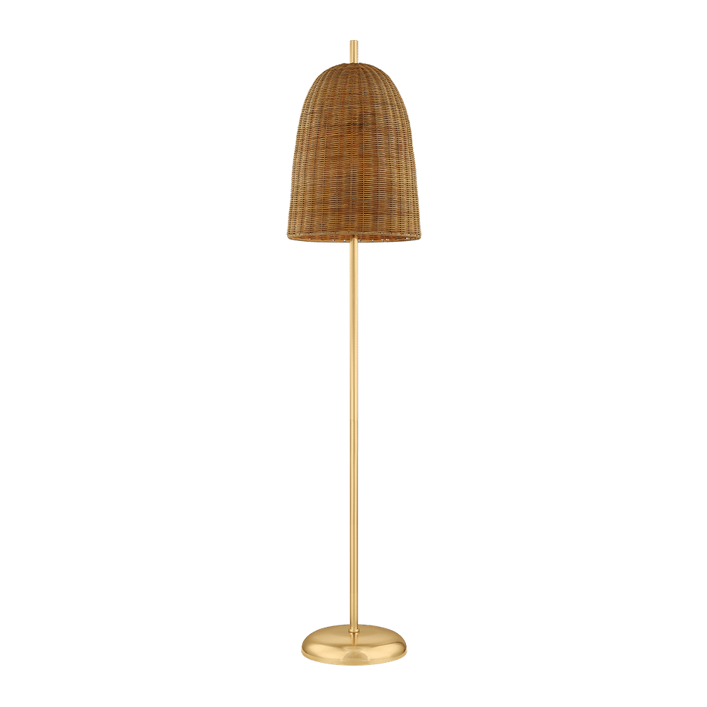 Beatrice Floor Lamp 14" X 64", Aged Brass