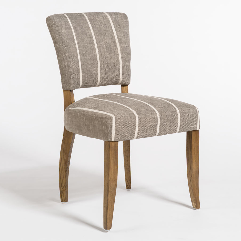 Preview image for Ashford Dining Chair In Striped Graphite And Dark Walnut