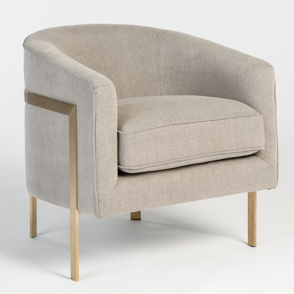 Preview image for Collins Occasional Chair In White Husk And Soft Gold
