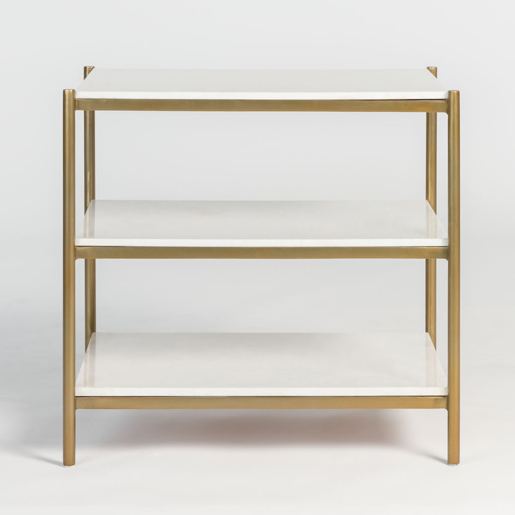 Preview image for Marble & Antique Brass End Table