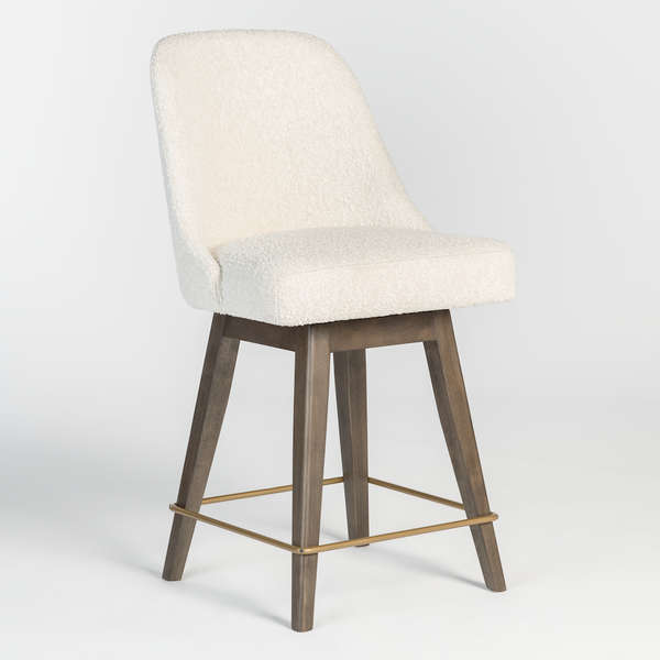 Janne Bar Stool In Cotton And Brown