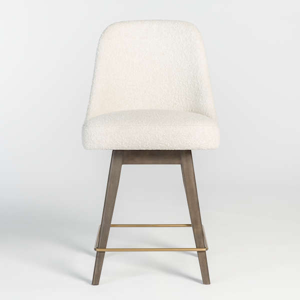 Counter Stool Warm Cotton Boucle + Moderna Brown