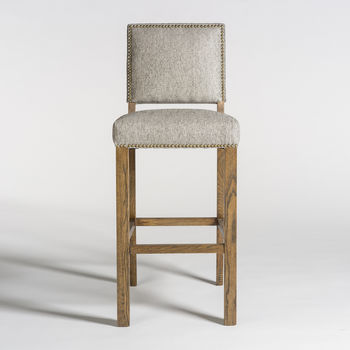 Weston Counter Stool In Diamond Pepper And Weathered Oak
