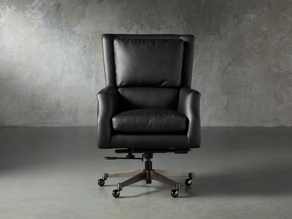 Preview image for Alex Leather 33" Desk Chair In Black