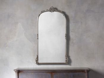 Amelie 28&quot; Wooden Arched Wall Mirror In Silver