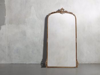 Amelie 41&quot; Wooden Arched Floor Mirror In Golden Hue