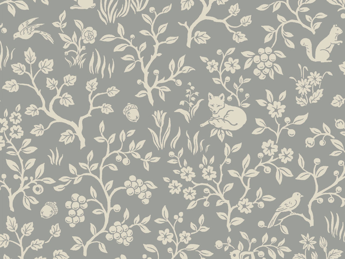 Woodlands Wallpaper In Grey