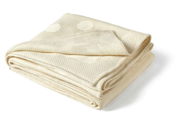 Baby Alpaca Throw 60X70" Dots Ivory