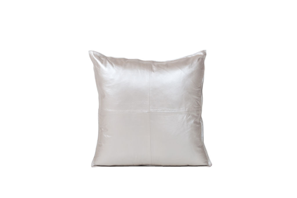 Preview image for Cushion Cowhide Dull Silver 20X20"