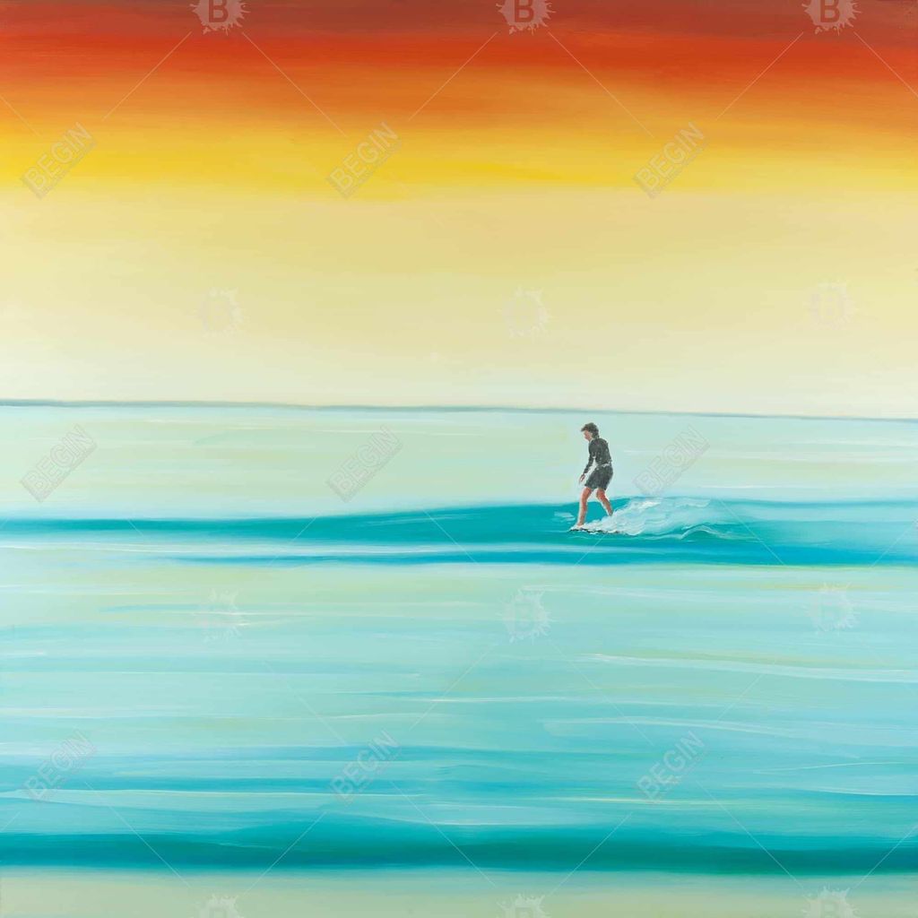 Preview image for A Surfer By Dawn 25.26 X 25.26, Framed Stretched Canvas
