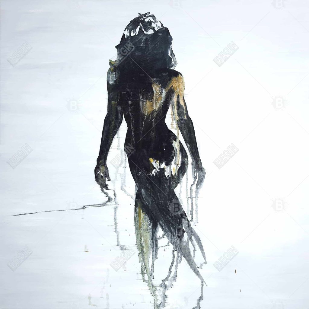 Abstract Back View Of A Woman Silhouette 36 X 48, Stretched Canvas Unframed