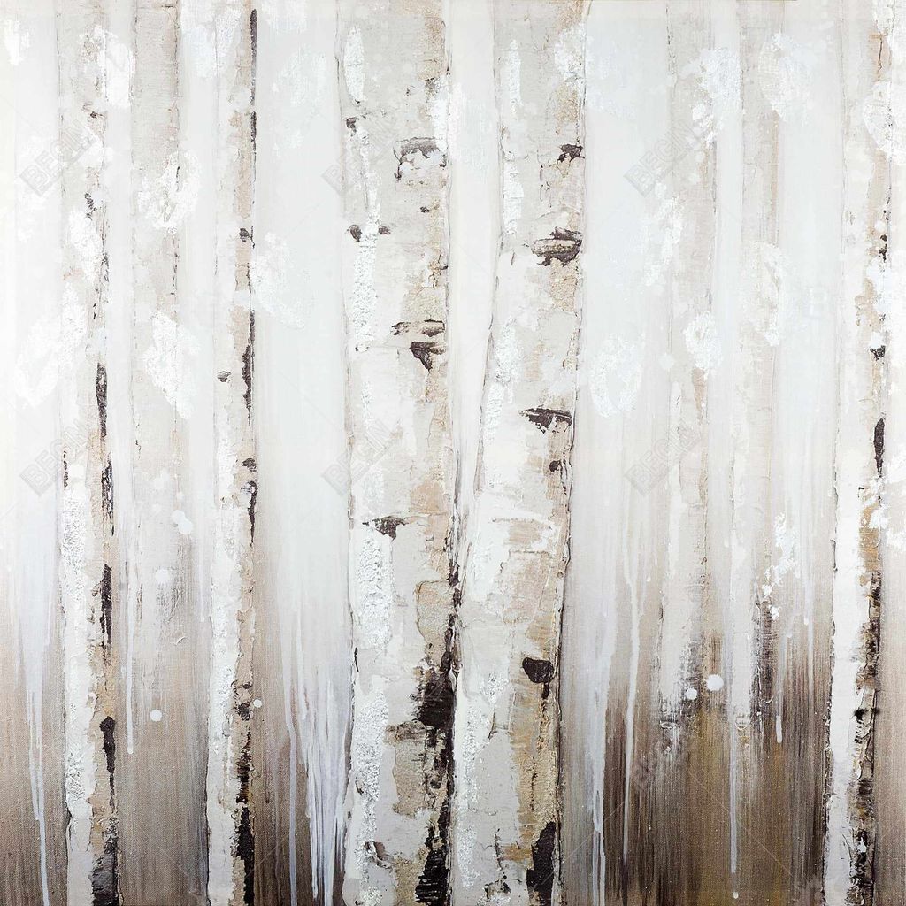 Preview image for Abstract White Birches 37.25 X 37.25, Framed Stretched Canvas
