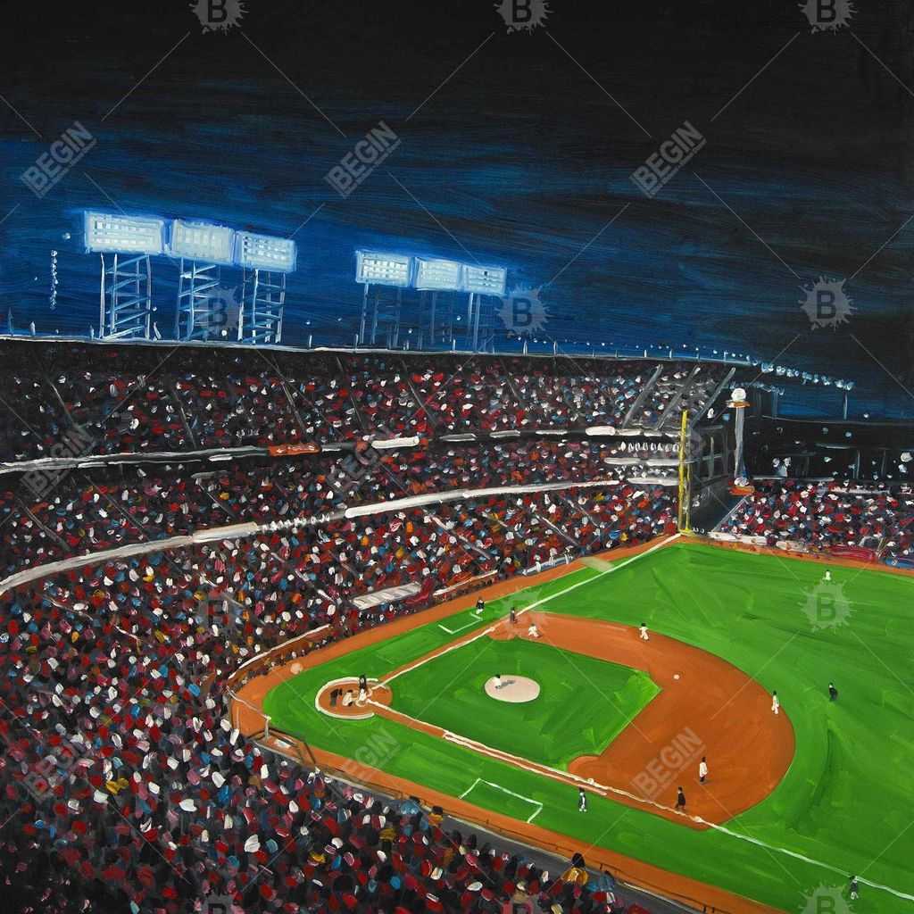 Baseball Game 24 X 36, Stretched Canvas Unframed