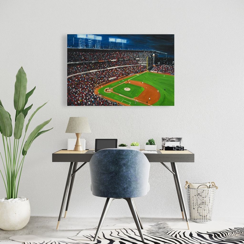 Baseball Game 24 X 36, Stretched Canvas Unframed