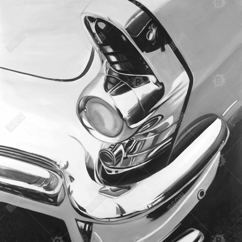 Preview image for Beautiful Chrome Car 36 X 36, Stretched Canvas Unframed