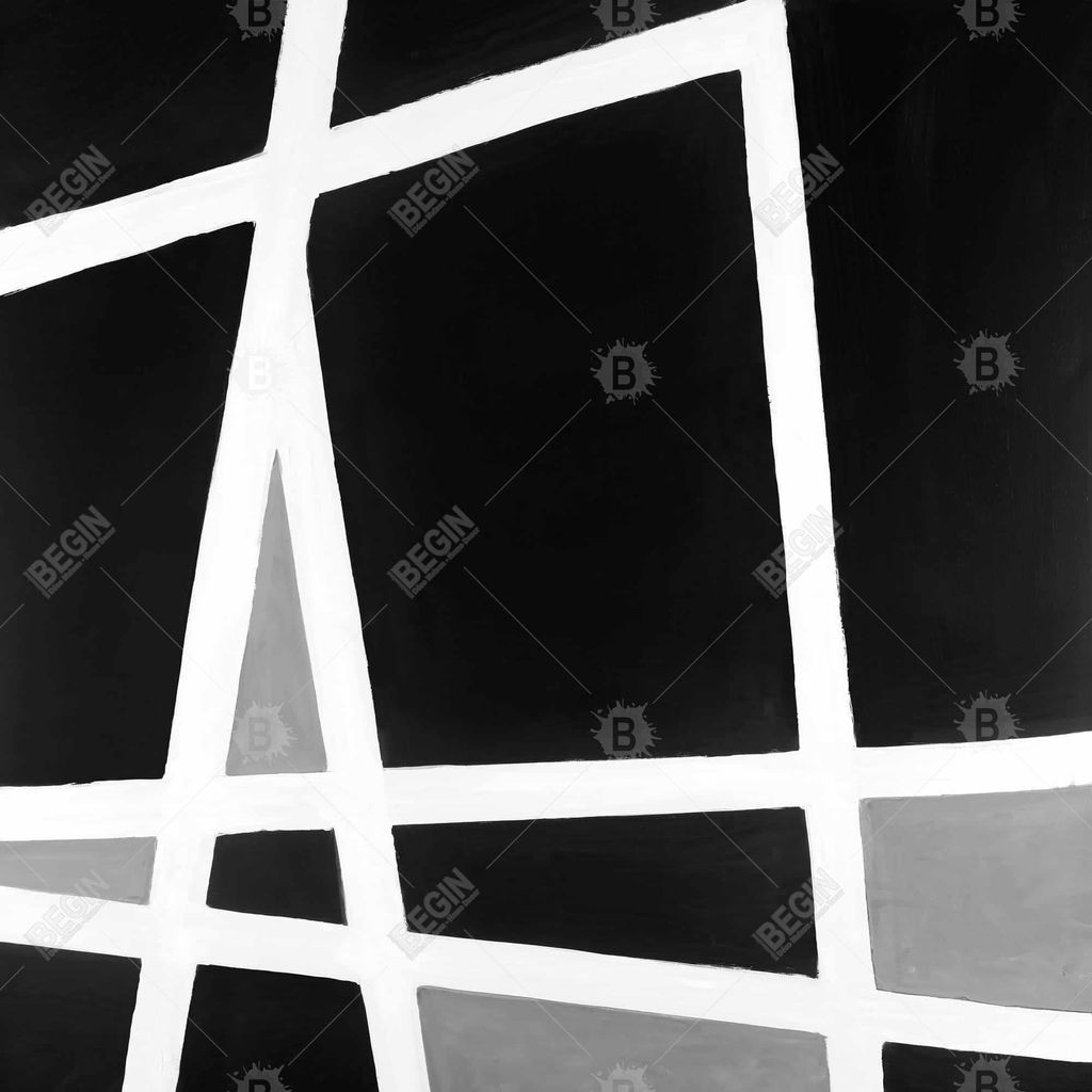 Preview image for Black And White Abstract Shapes 49 X 61, Framed Stretched Canvas