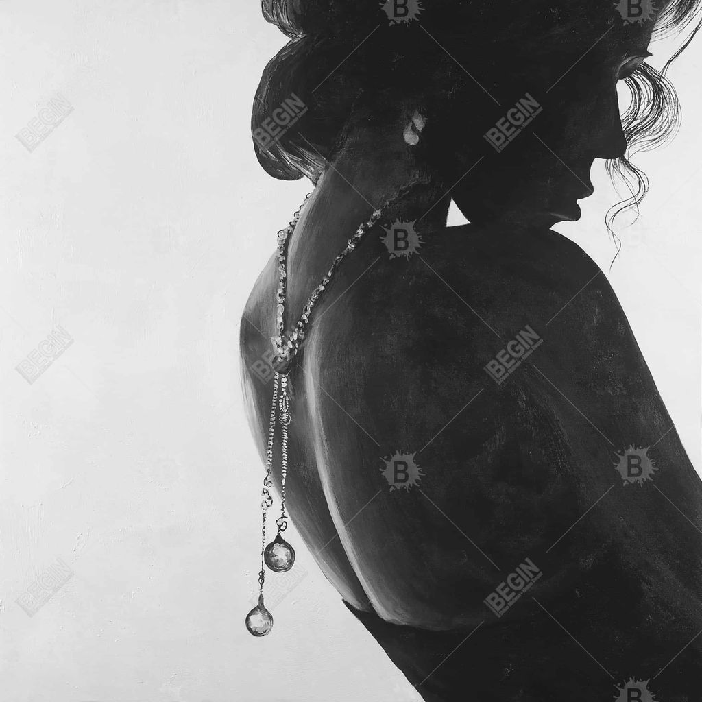 Chic Woman With Jewels 49 X 49, Framed Stretched Canvas