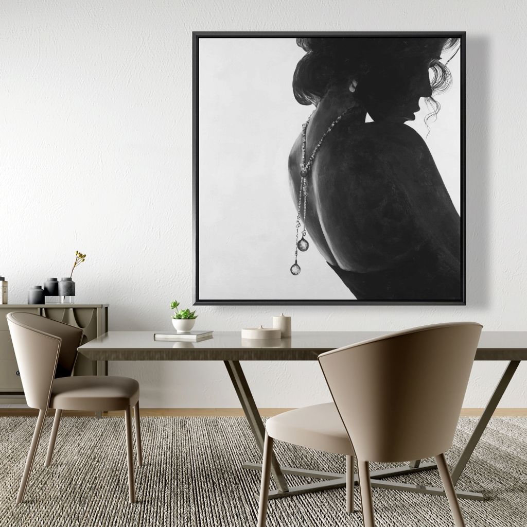 Chic Woman With Jewels 49 X 49, Framed Stretched Canvas