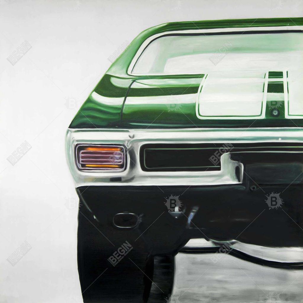 Preview image for Classic Dark Green Car 36 X 36, Stretched Canvas Unframed