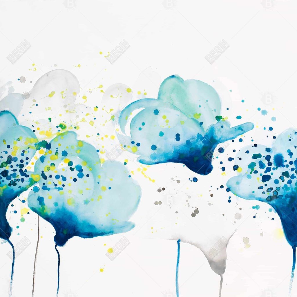 Preview image for Dotted Paint Splash Flowers 48 X 48, Stretched Canvas Unframed