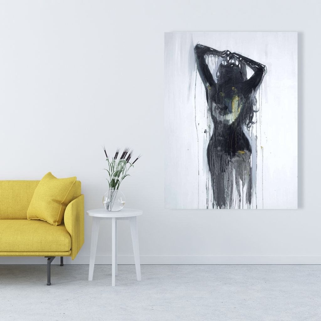 Female Silhouette 36 X 48, Stretched Canvas Unframed