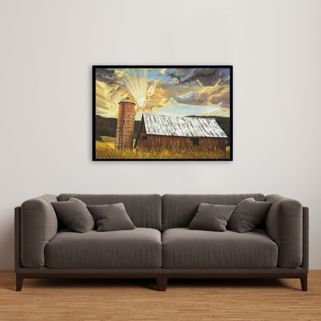 Living Room Artwork, Hay Barn, 25.26 X 37.26, Framed