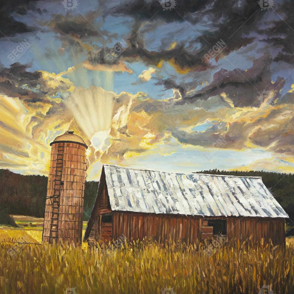 Living Room Artwork, Hay Barn, 25.26 X 37.26, Framed