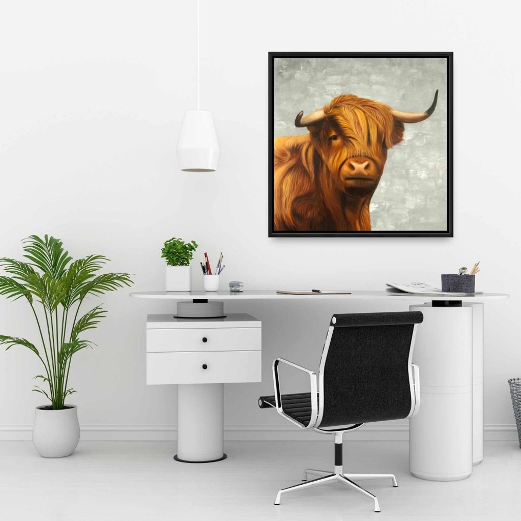 Highland Cattle 25.26 X 25.26, Framed Stretched Canvas