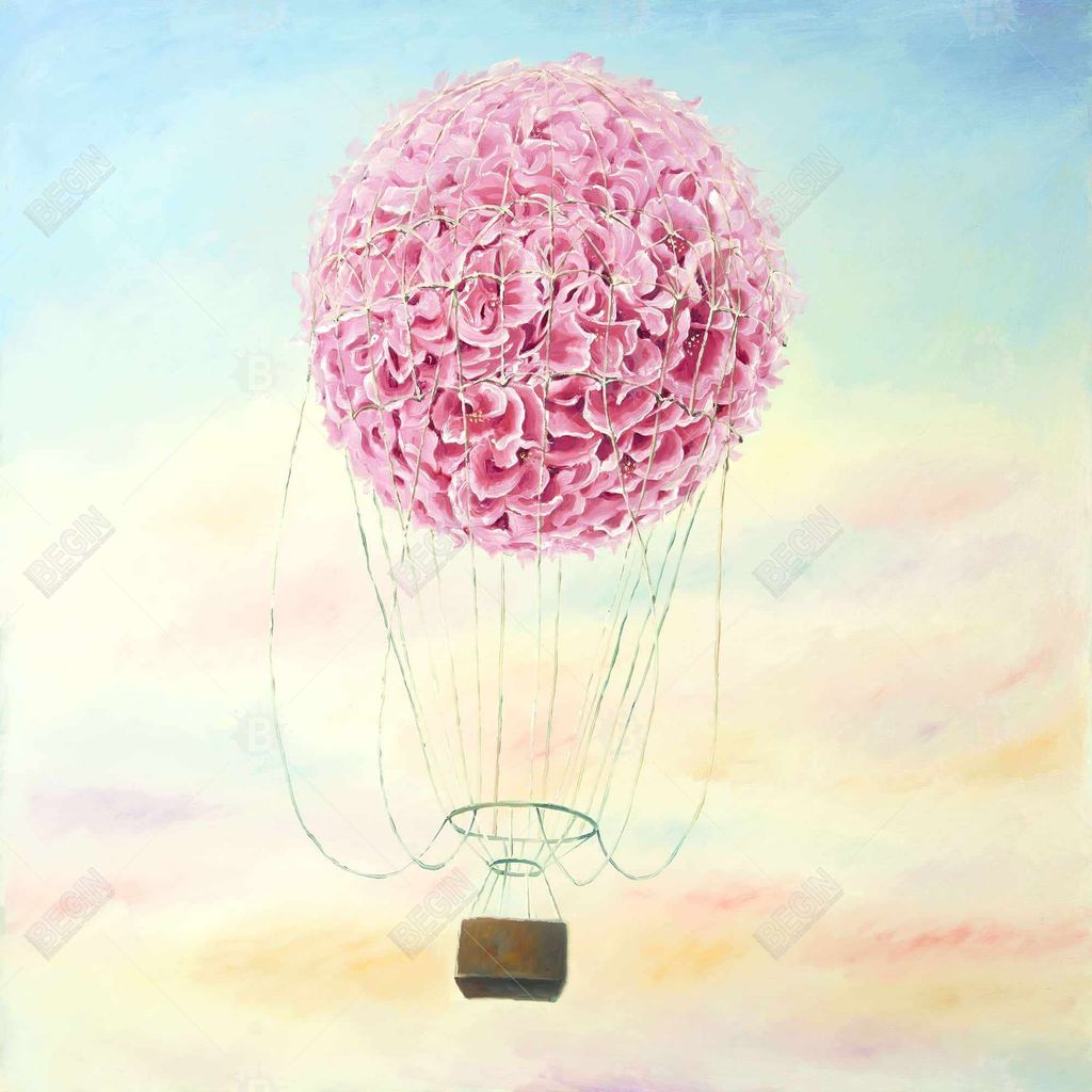 Girl's Bedroom Hot Air Balloon Artwork Triptych, 23.5 X 35.5