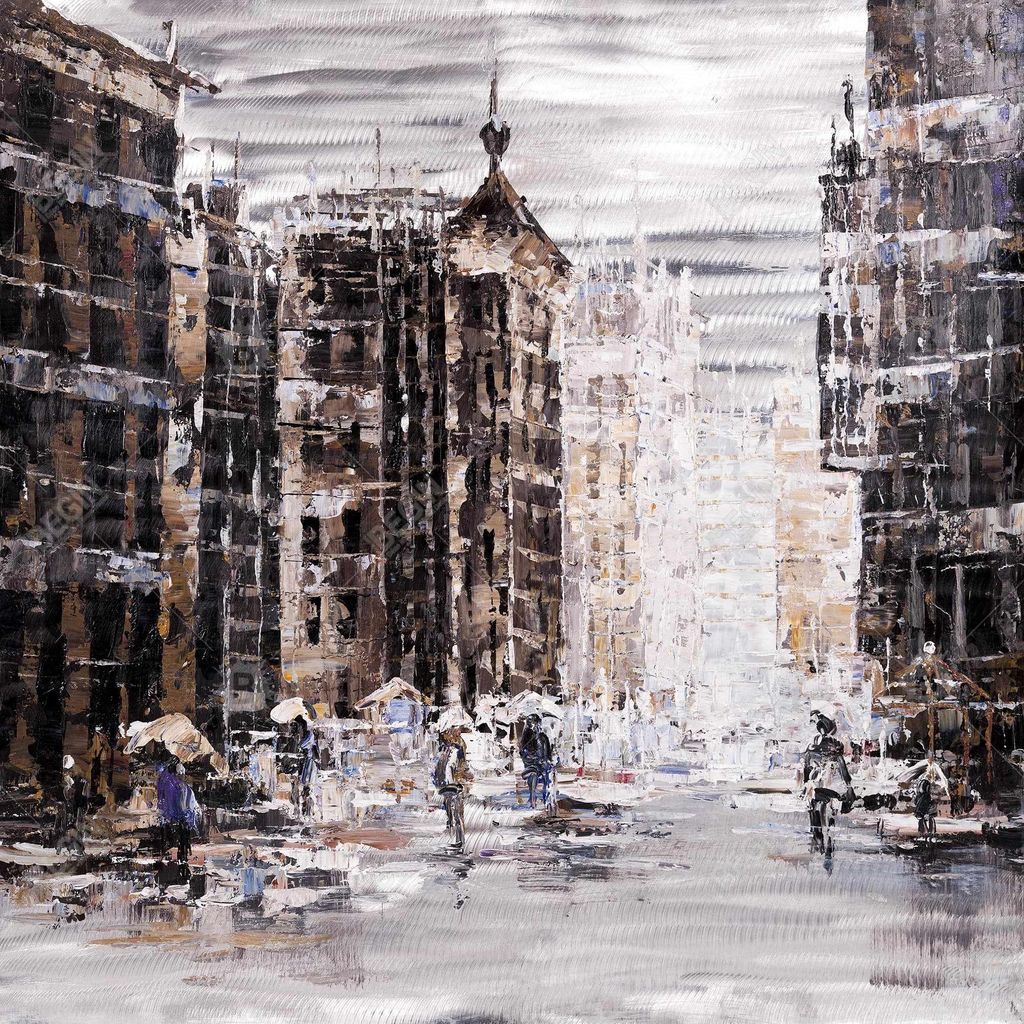 Preview image for Industrial Abstract City 25.26 X 37.26, Framed Stretched Canvas