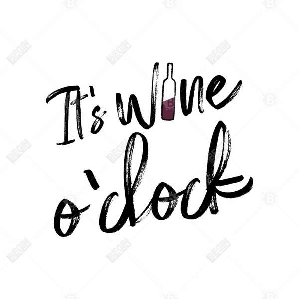 It's Wine O'clock Ii 25.26 X 25.26, Framed Stretched Canvas