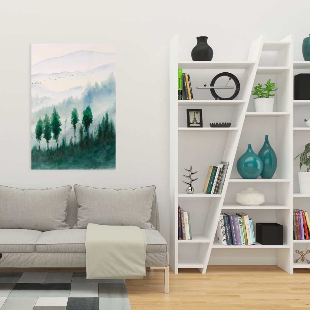 Landscape In Watercolor 24 X 36, Stretched Canvas Unframed