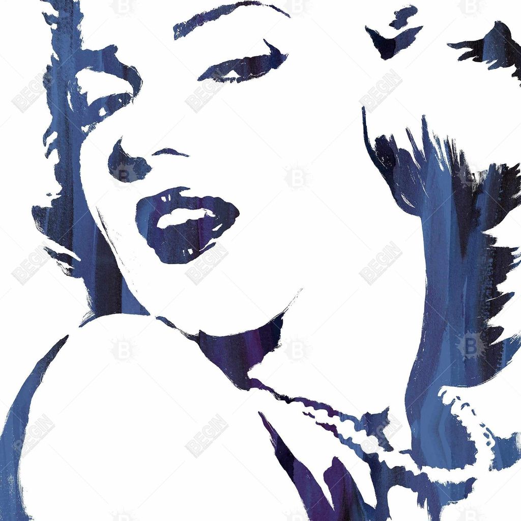 Preview image for Marilyn Monroe In Blue 49 X 49, Framed Stretched Canvas