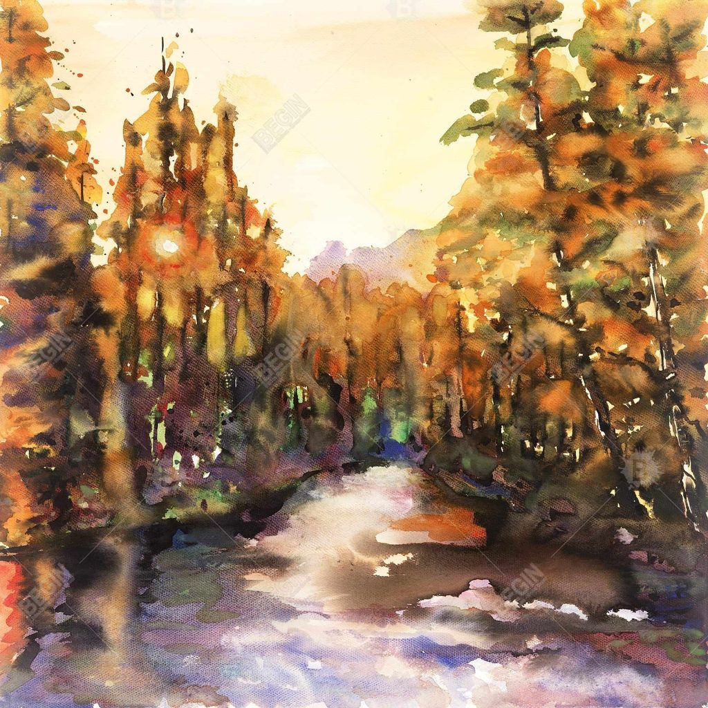 Preview image for Merced River 49 X 49, Framed Stretched Canvas
