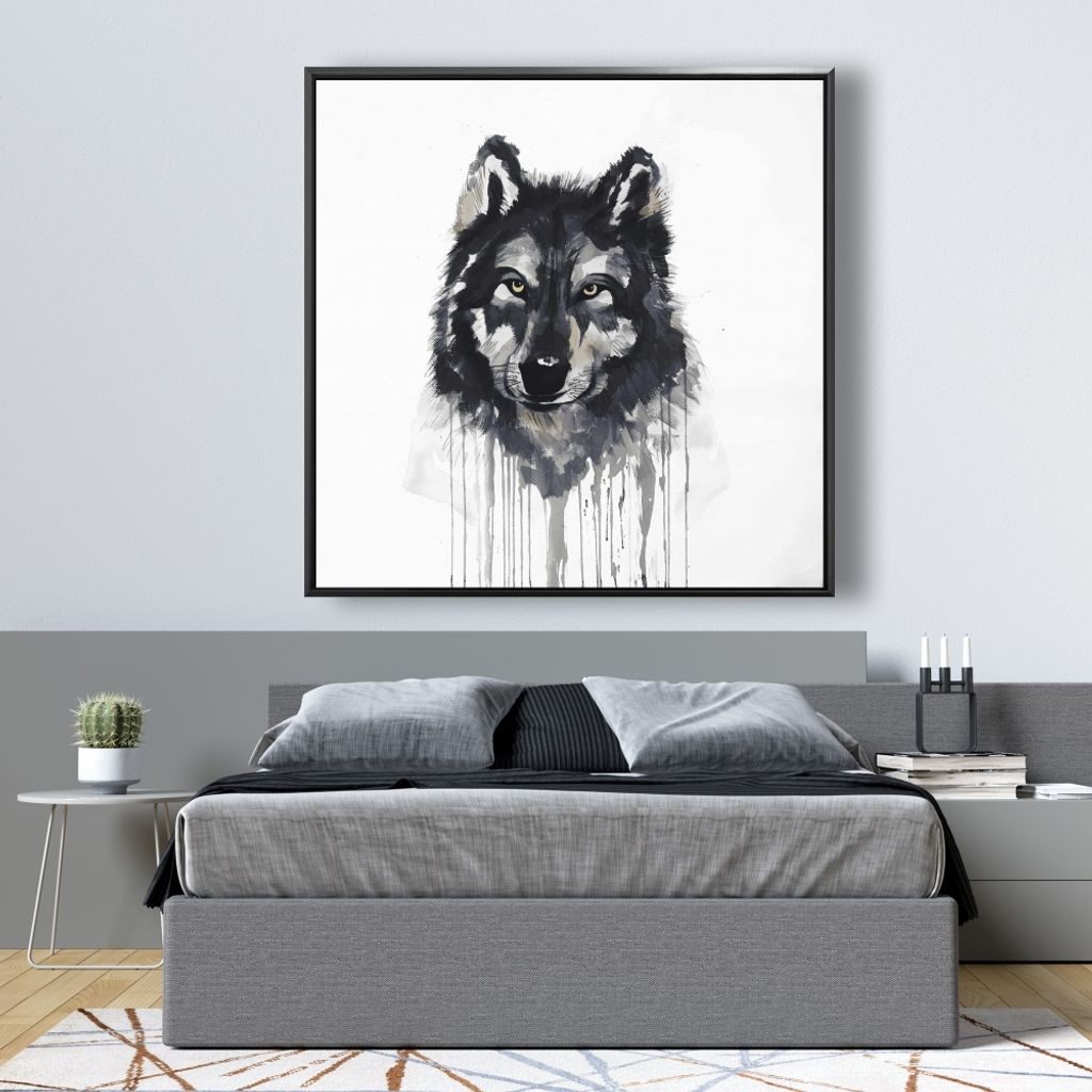 “The Lone Wolf”, Framed Stretched Canvas, 49x49