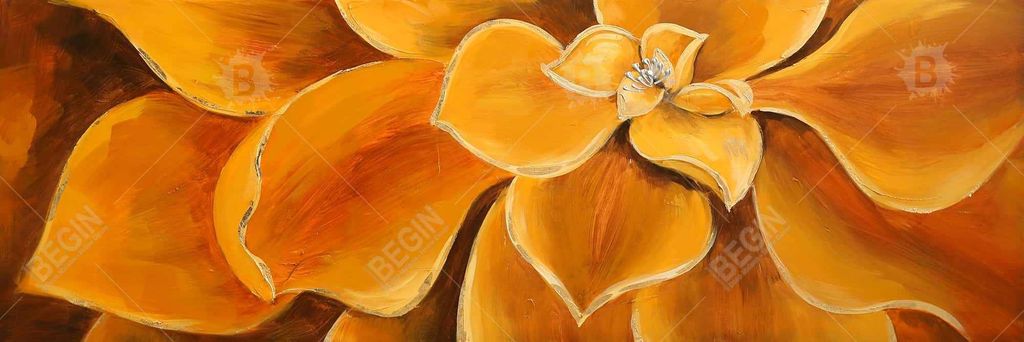 Orange Flower Closeup 24 X 48, Stretched Canvas Unframed