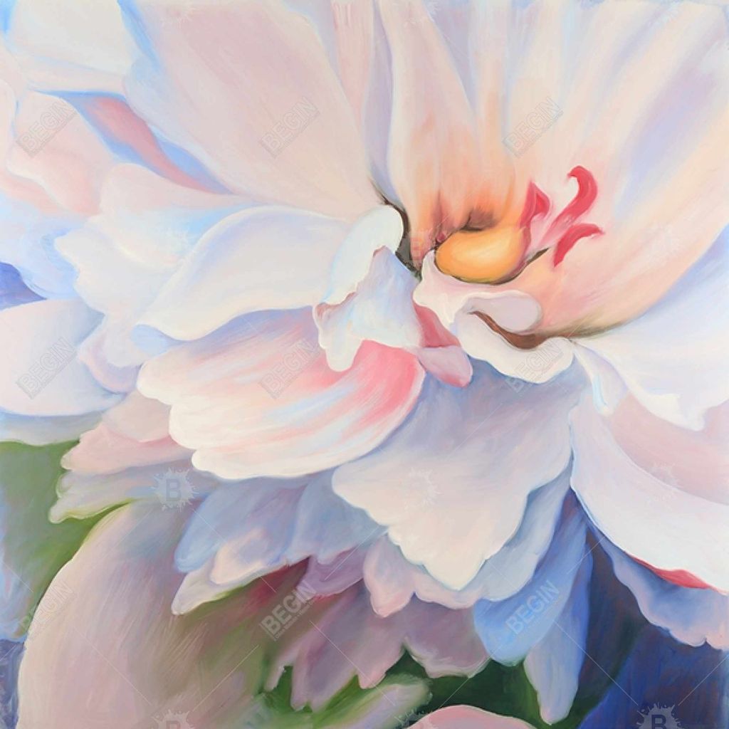 Pastel Colored Flower 39.5 X 59.5, Triptych 3-Piece Stretched Canvas