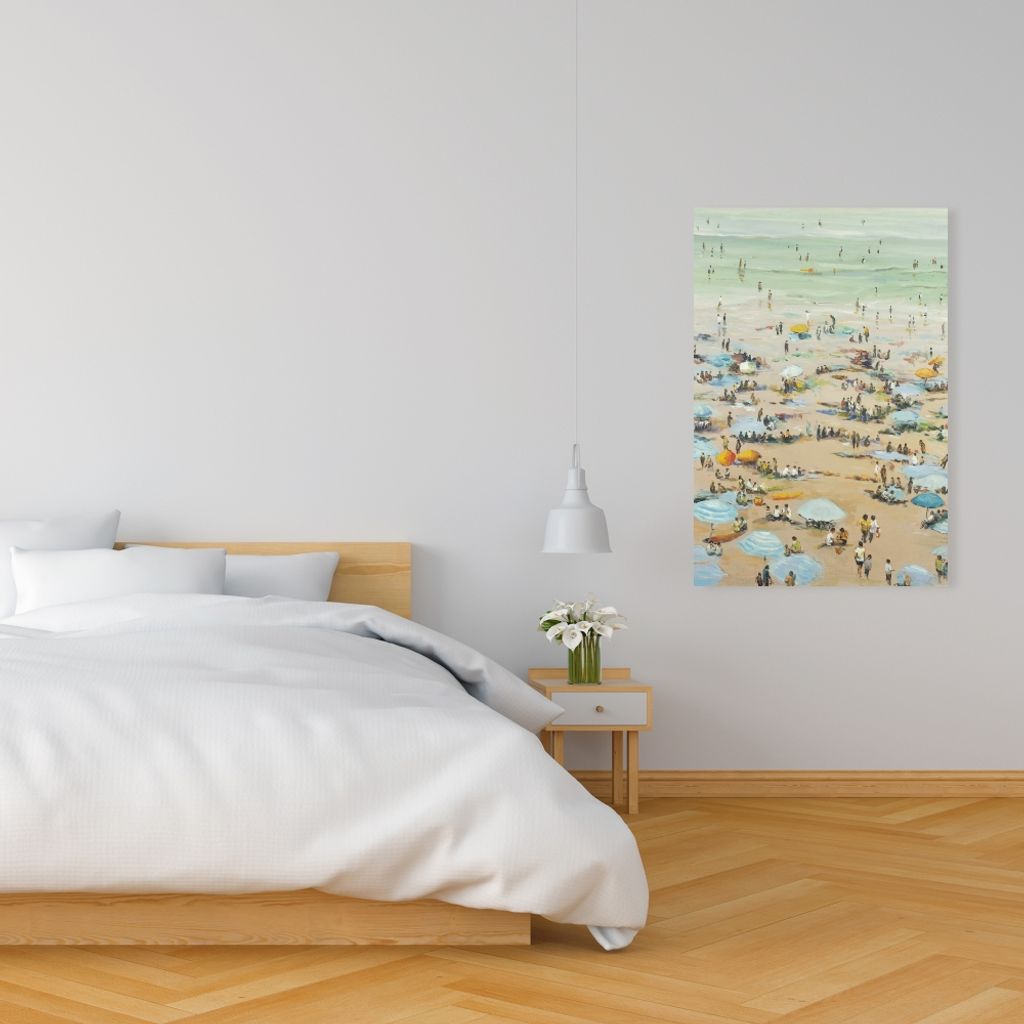 People At The Beach 24 X 36, Stretched Canvas Unframed