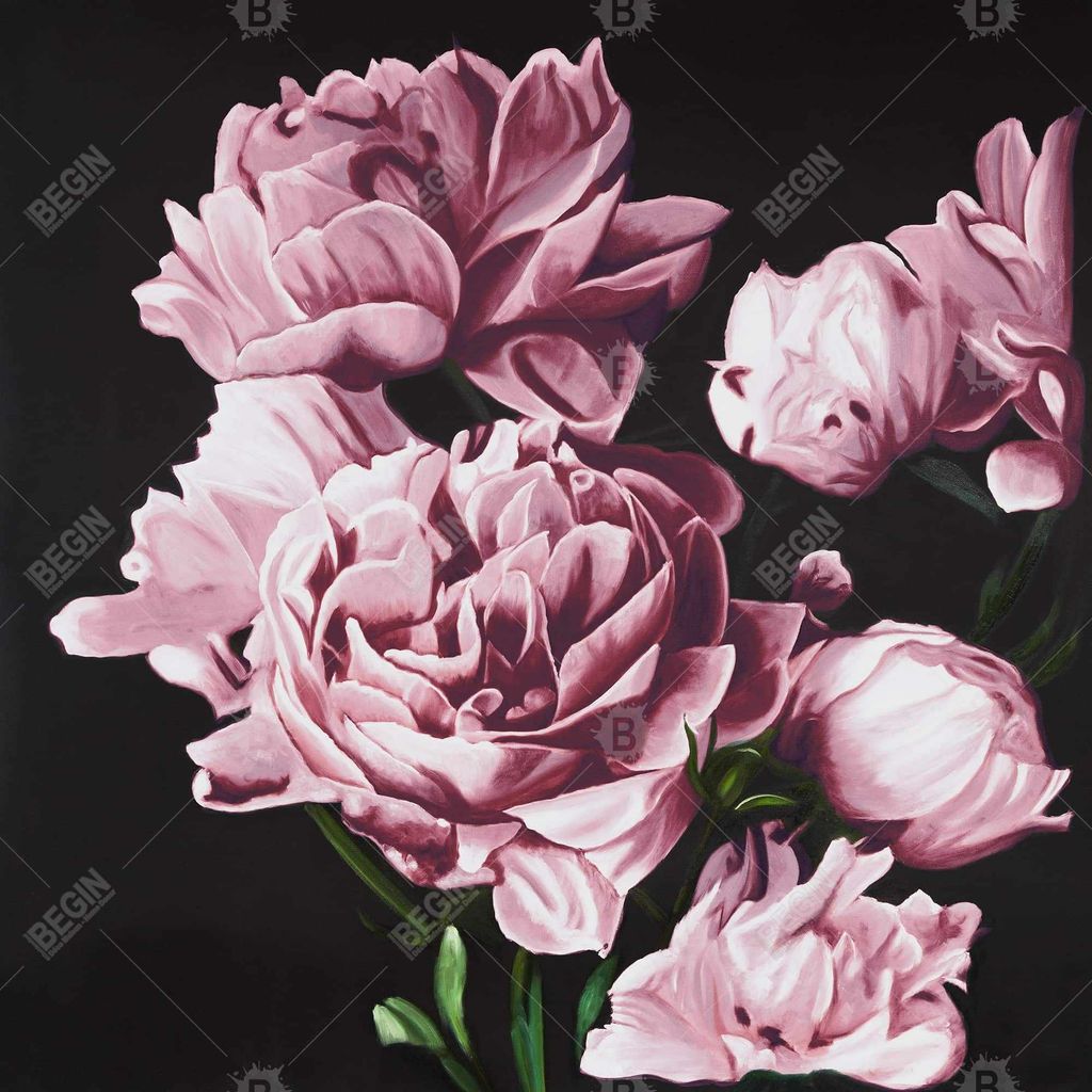 Pink P 37.25 X 37.25, Framed Stretched Canvas