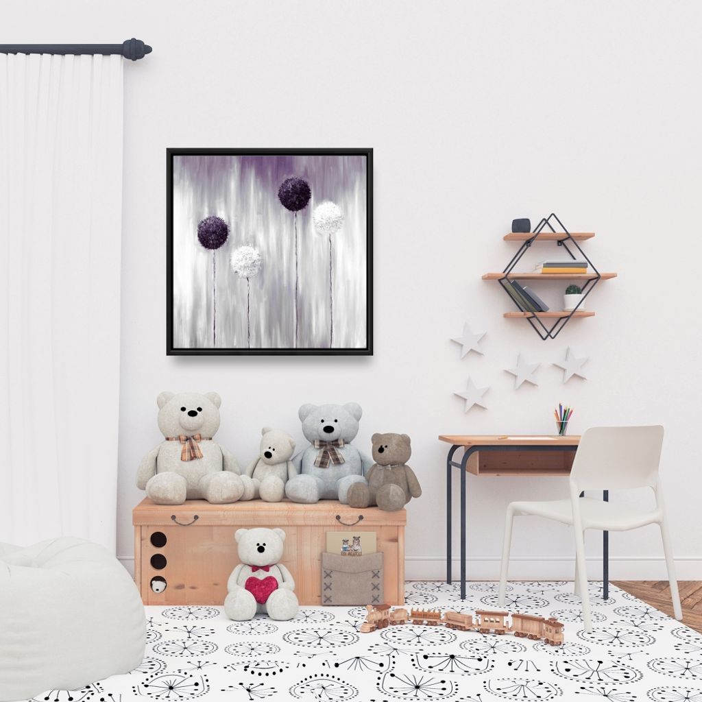 Purple Allium Flowers 25.26 X 25.26, Framed Stretched Canvas