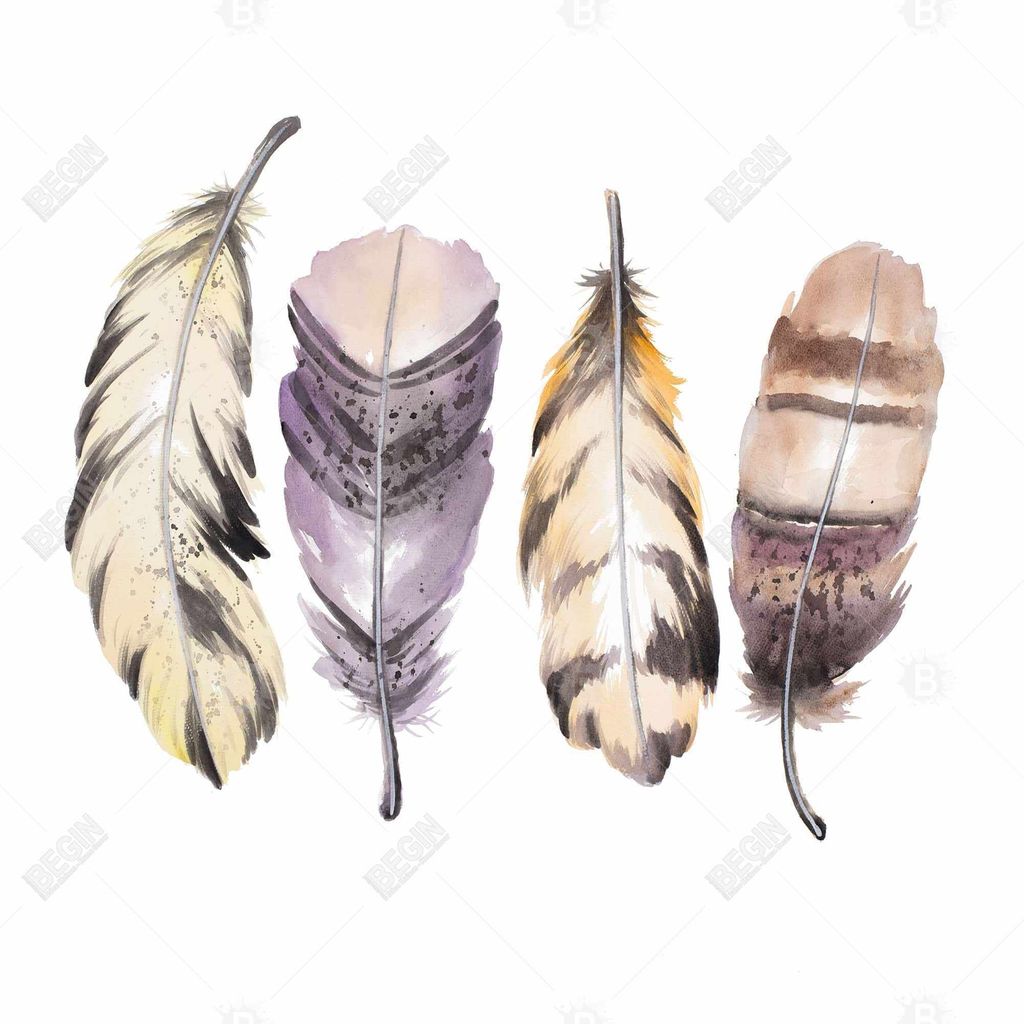Preview image for Purple Feather Set 48 X 48, Stretched Canvas Unframed