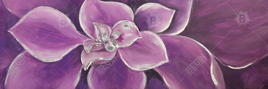 Purple Flower Closeup 20 X 60, Stretched Canvas Unframed