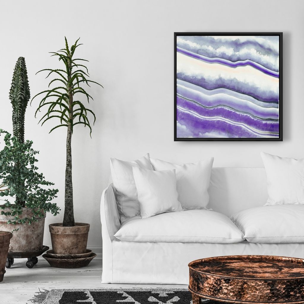 Purple Geode 25.26 X 25.26, Framed Stretched Canvas