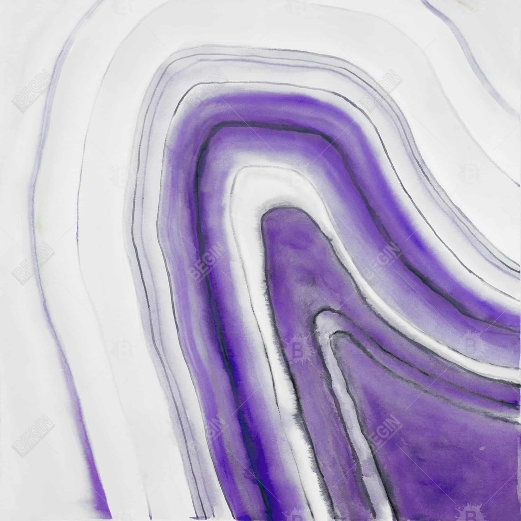 Purple Round Geode 25.26 X 25.26, Framed Stretched Canvas